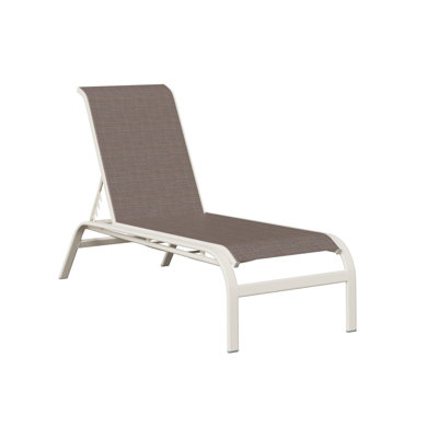 Murphy Outdoor Aluminum Armless Chaise Lounge With Sling Fabric