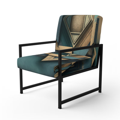 Perfect Imperfections Retro Graphics VI - Upholstered Contemporary Arm Chair, Geometric Abstract Accent Chair