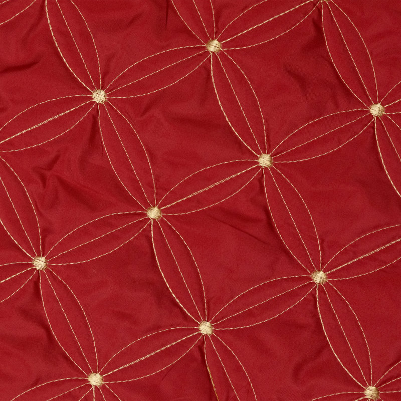 60" Red Quilted Velvet Christmas Tree Skirt