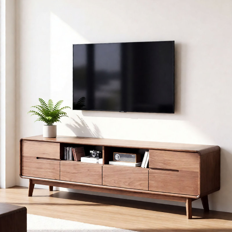 Meuble télé en bois de noyer noir, 22.83" H x 78.74" L x 15.74" W