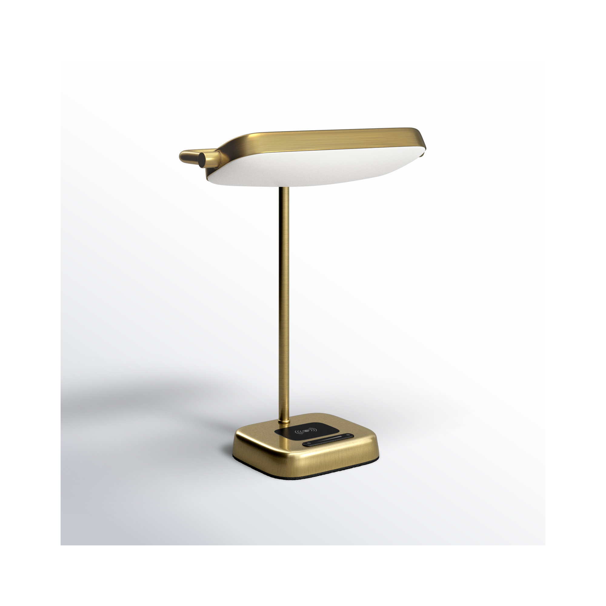 Metal USB Desk Lamp, Antique Brass, Antique Brass w. Frosted Diffuser