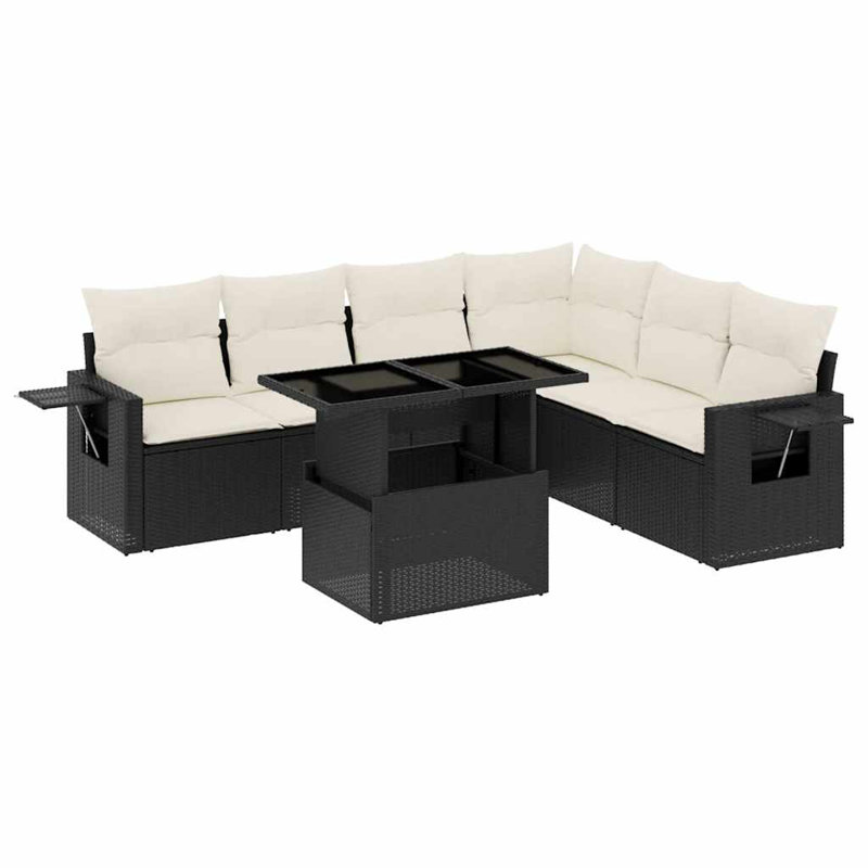 Ensemble de canapé de jardin Vidaxl noir et blanc crème