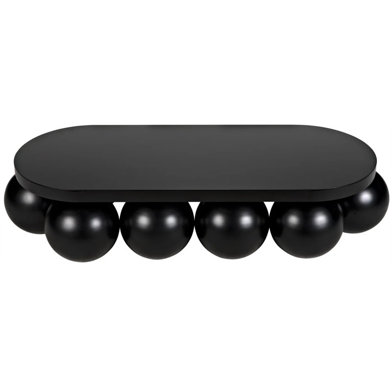 Noir Lambreta 74" Oval Black Metal Coffee Table