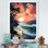 Coucher de soleil orange sur une plage audacieuse II - art mural plage