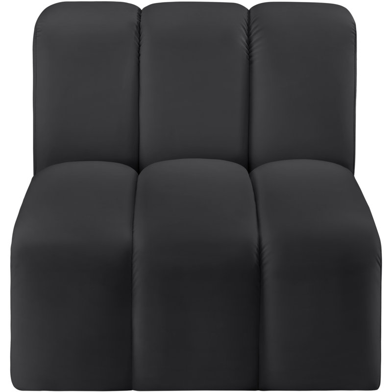 Chaise d'appoint en cuir végétalien Hurbert, Cuir végétalien noir