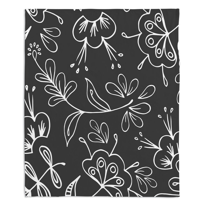 Jeté gris anthracite, l 68 po x L 80 po, Noir / Blanc
