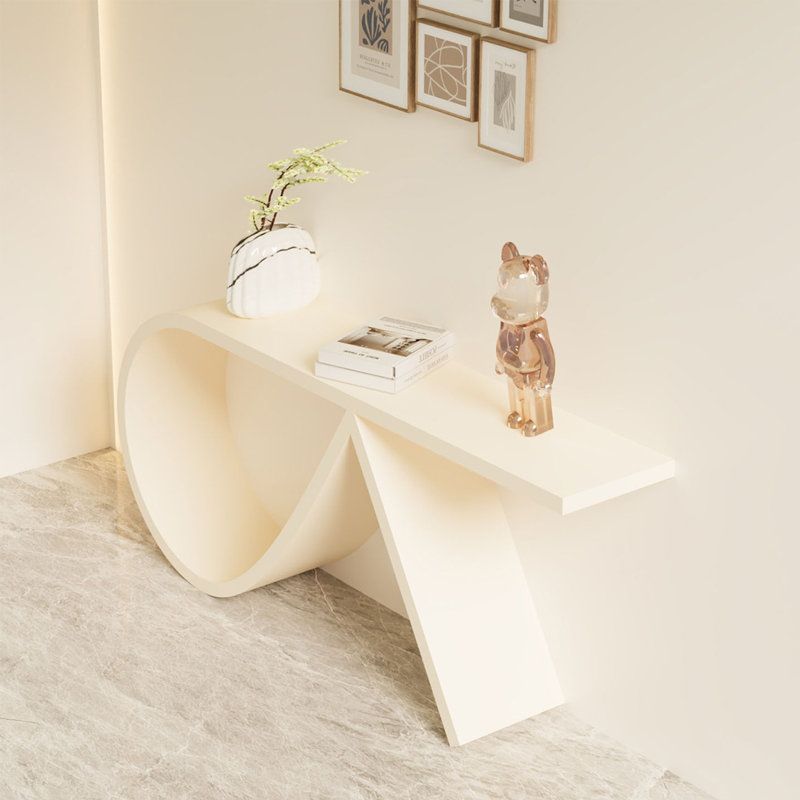 Console Modern Minimalist Art Design, H 29,53 po x l 55,12 po x P 11,81 po, Crème, crème