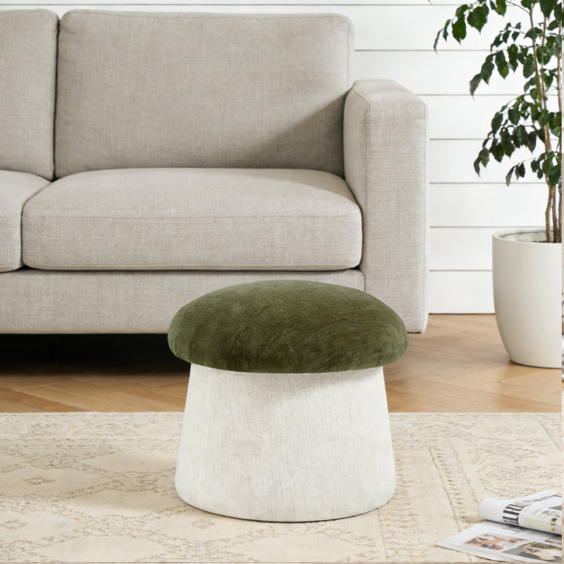 Repose-pieds 20 po en chenille avec rangement, Vert