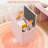 17.9" Compact Flip-Top Vanity Set with Lighted Mirror & Storage Stool, Pink-126618480