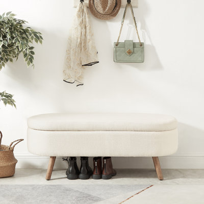Banc de rangement rembourré avec couvercle relevable