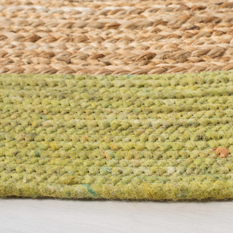 Chamness Hand Woven Jute/Wool/Cotton Rug in Natural, Oval 6' x 9'