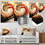Golden and Red Coastal Waves I - décoration murale nautique en métal, impression métallique bord de mer-768744569