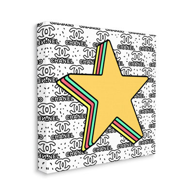 Fashion Star Symbol Over Glam Pattern by Ziwei Li - Graphic Art