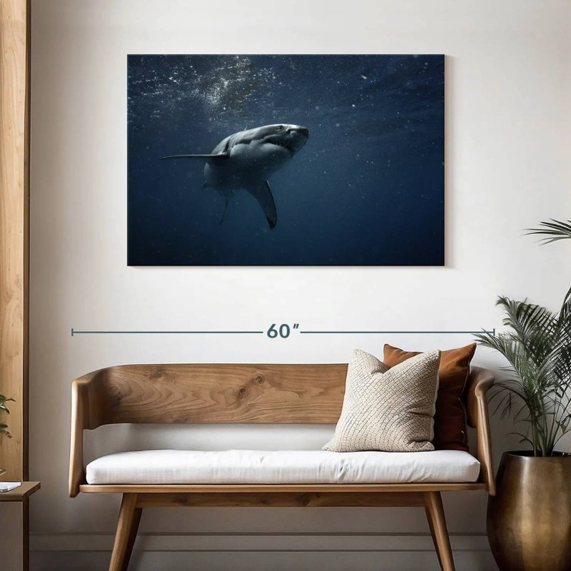 Brampt Great White Shark, 30" H x 45" W
