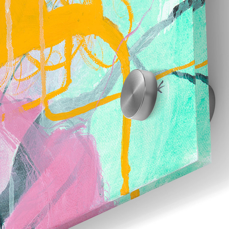 Art mural en verre Ivy Bronx «Chrystarium» par Romeo Zivoin, H 36 po x l 36 po x P 0,2 po