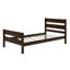Structure de lit simple en bois avec tête et pied de lit-234125041