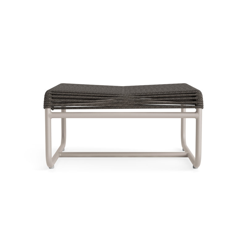 Walter Lamb Outdoor Ottoman, Coal/Dove