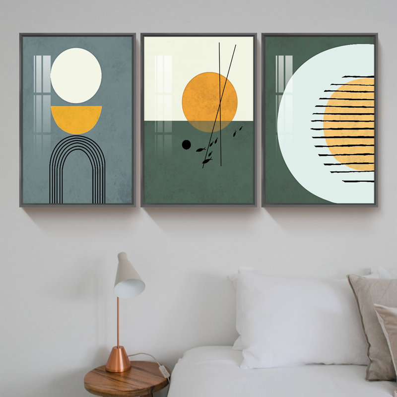 Boho - Ensemble de 3 reproductions de photos sur toiles, Noir, L 12 po x H 16 po