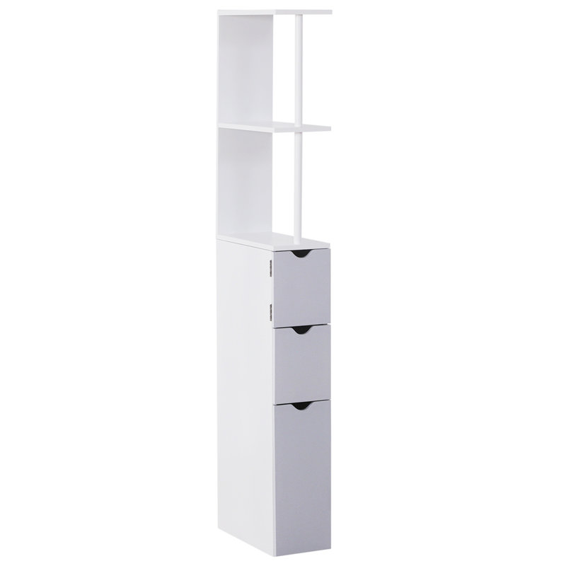 Freestanding Linen Tower with 2-Tier Shelf and Drawers