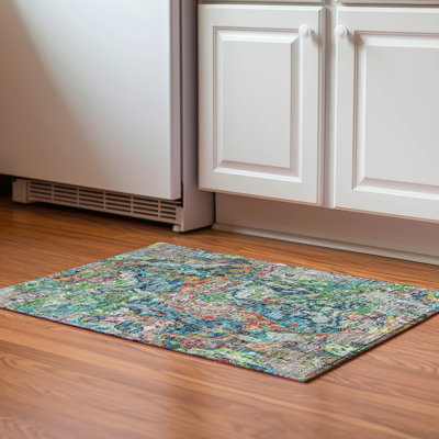 Premium Machine Washable Prisco Blue Rug