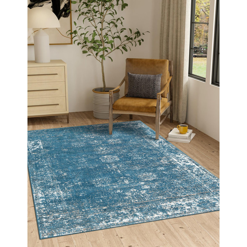 Casino Gourley Rug Bundle, Yes, Blue, Rectangle 5'3" x 8'