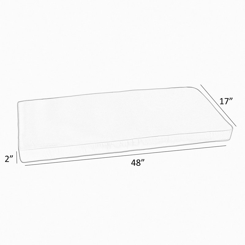Sunbrella Outdoor 2'' Bench Seat Cushion, 2" H x 48" W x 17" D
