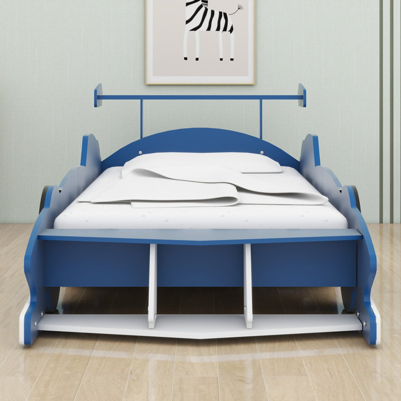 Lit plateforme avec roulettes Race, Bleu