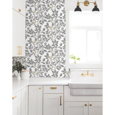Limoncello Toile Floral Wallpaper Roll