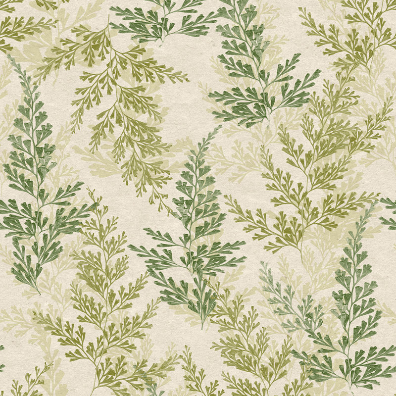 Papier peint vert Wild Herbs Watercress, Vert