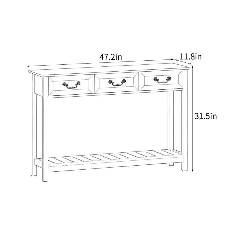 Console moderne simple et luxueuse, Brun / Blanc