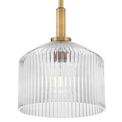 Petit luminaire suspendu Lisette avec verre nervuré