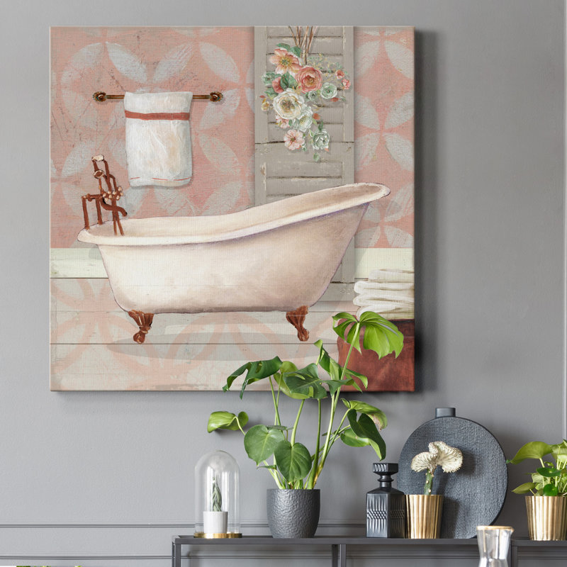 «Blush Bath I», reproduction sur toile tendue, H 40 po x l 40 po x P 1 po