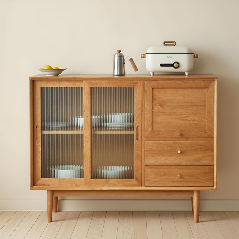 Solid wood multi-functional storage sideboard, 37.41" H x 47.24" W x 15.74" D
