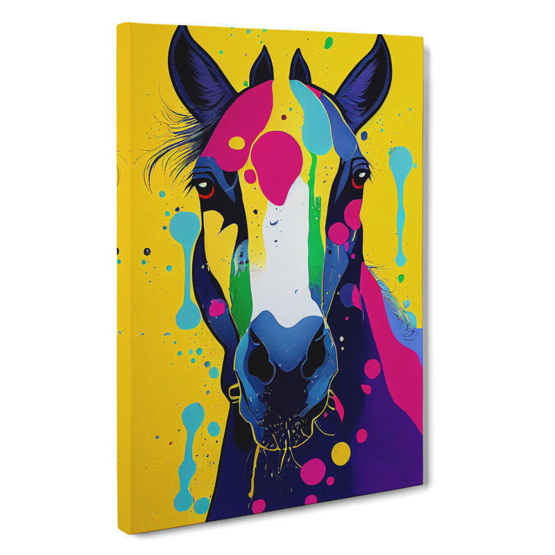 Paint Splash Horse No.4 Abstract - Wrapped Canvas Print, 50cm H x 35cm W x 3cm D