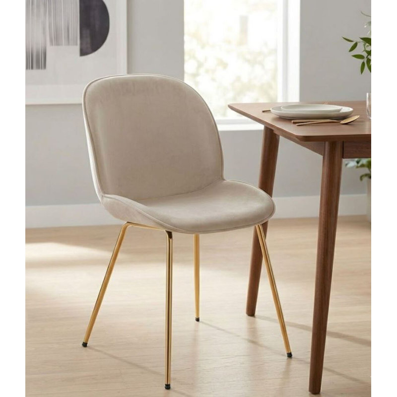 Chaise en velours moscou, Beige
