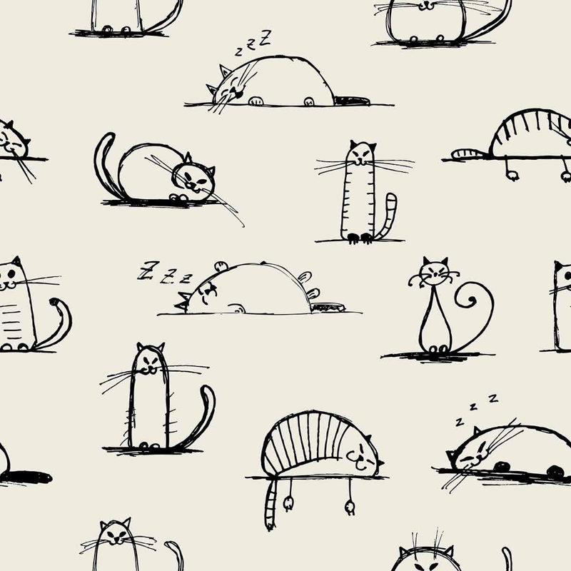 Panneau de papier peint adhésif Cat Smooth, L 48 po x l 24 po