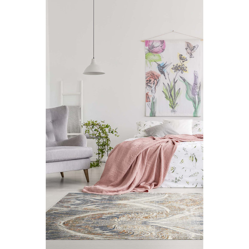 Tapis moderne, abstrait et rectangulaire