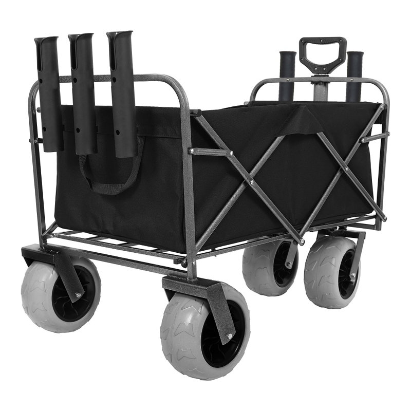 Wagons robustes et tendance à double usage - Chariot lourd à pneus ballons de 9 po avec ensemble imperméable et système de cerclage unique et chariot compact à roues de 360 ° de 6 po