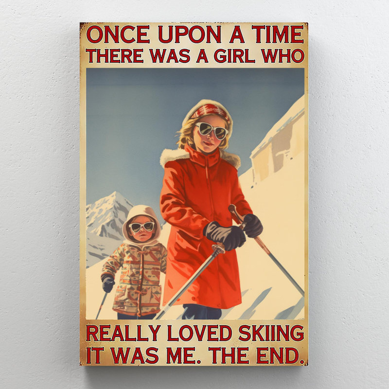 Artavius, une fille qui adore skier, H 36 po x l 24 po x P 1,25 po