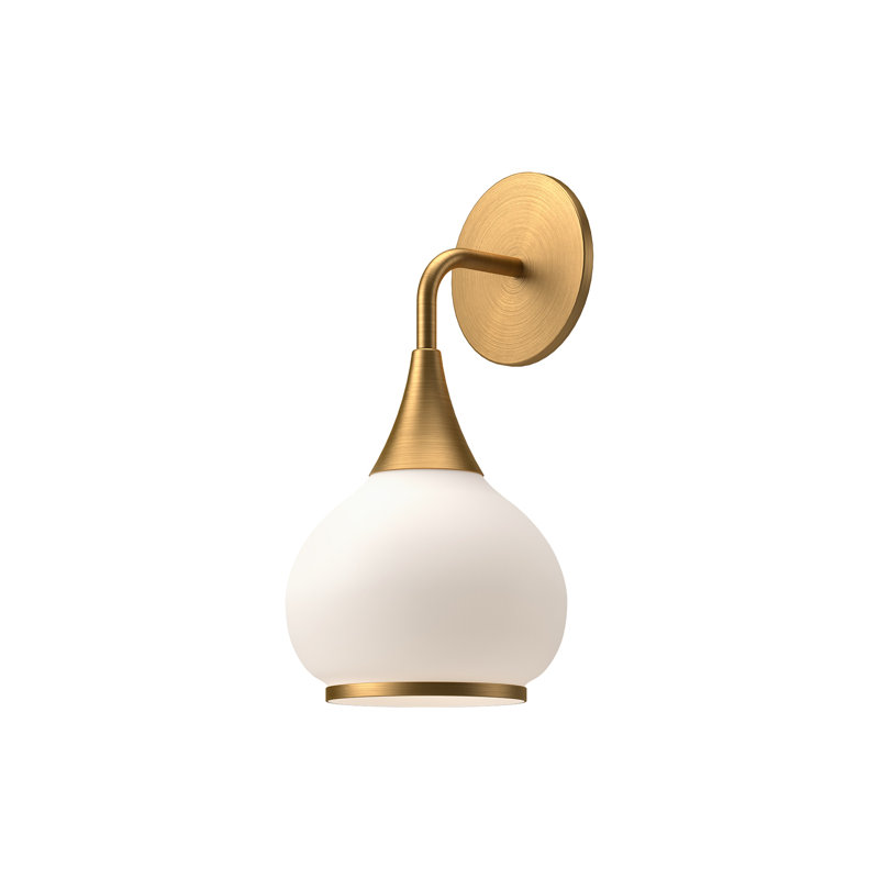 Marsi Bath Sconce, Aged Gold, Opal Matte Glass