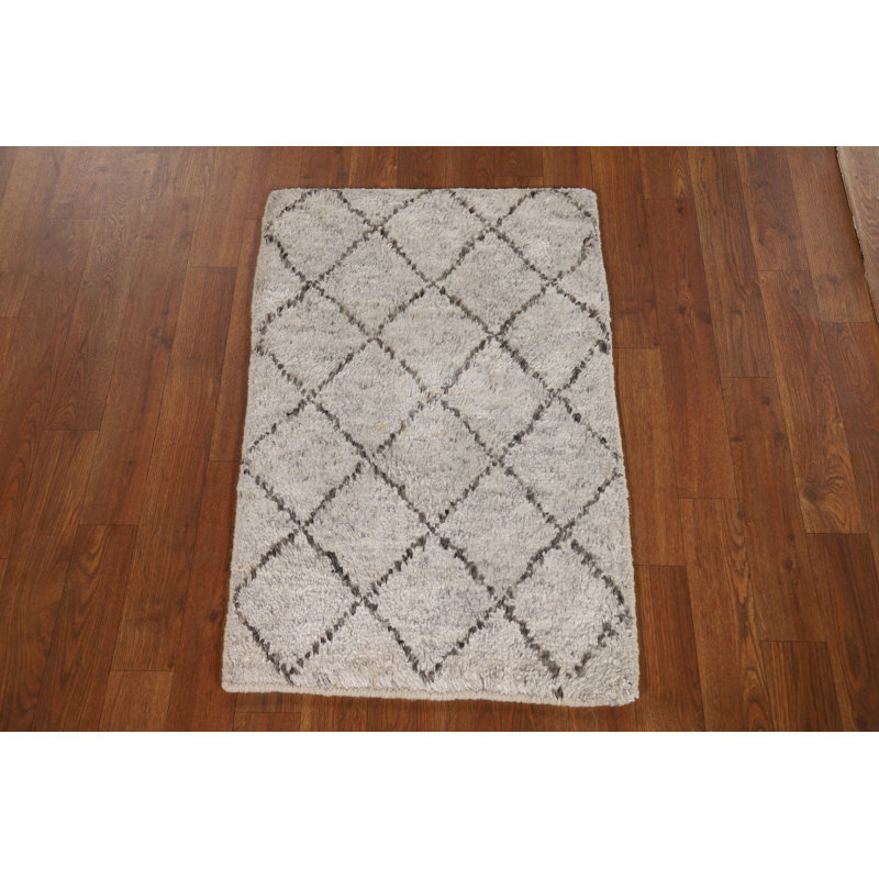 Tapis indien à treillis épais fait à la main 2x3