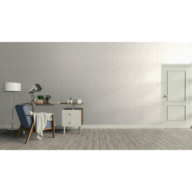 Italian Classics 4 Traditional Damask 3D Embossed Wallpaper Roll, White