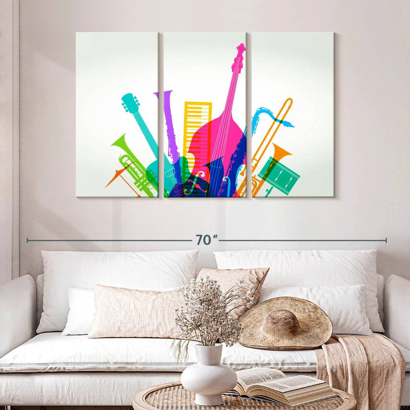 Abarca Colourful Jazz Instruments, 32" H x 50" W