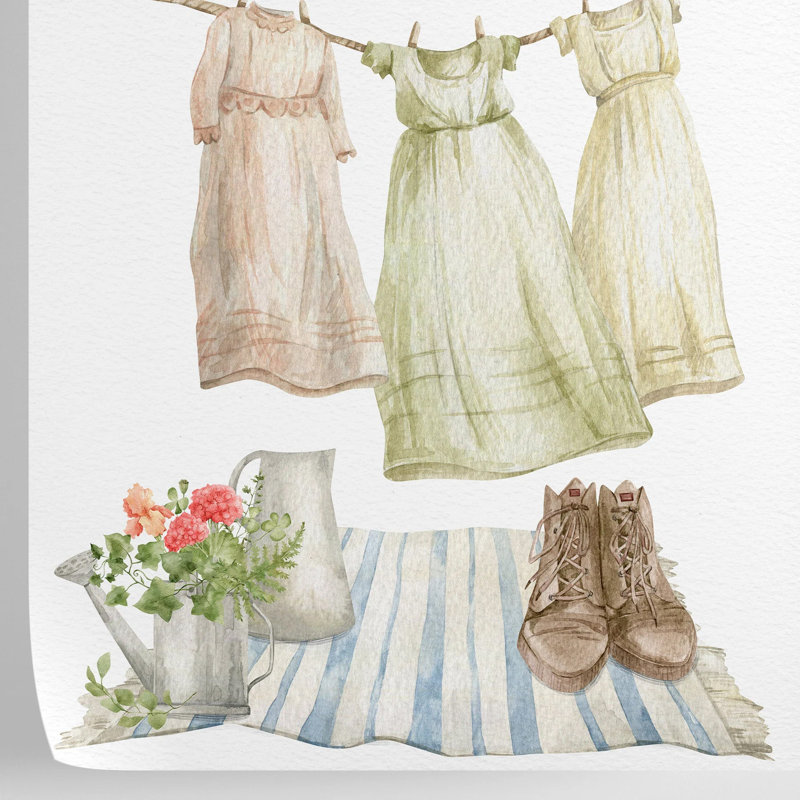 Girls Dress Laundry Wallpaper