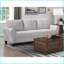 Canapé moderne moderne en tissu texturé sable pour 3 personnes avec coussins attachés pour le salon | Beige | Accoudoirs évasés | Polyester