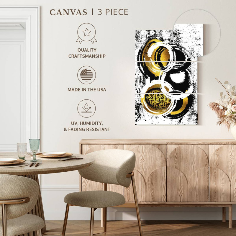 Avery, peinture abstraite dorée I, H 32 po x l 20 po
