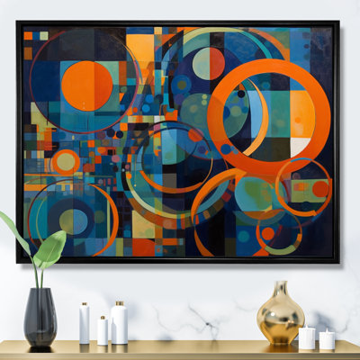 «Orange Blue Geometrie Unleashed II - Abstract Shapes», art mural