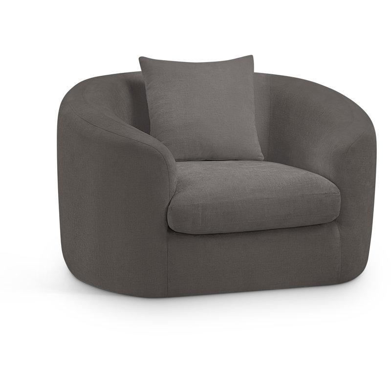 Chaise en tissu Penelope Chenille, Tissu gris chenille