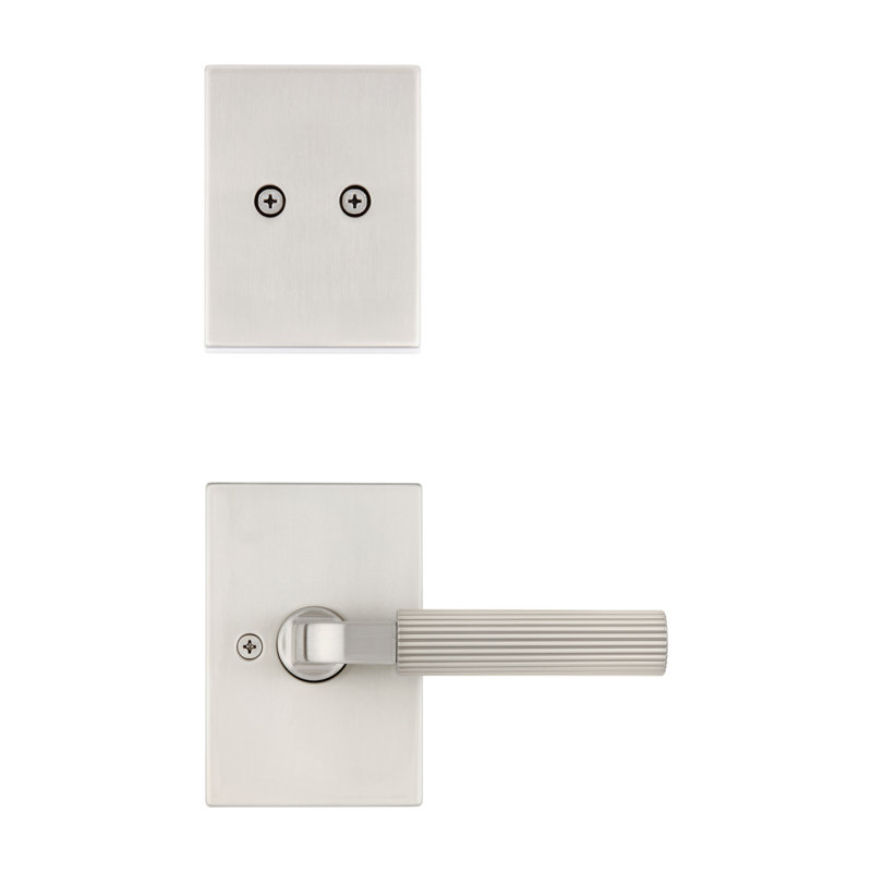 Mirada Reeded Half-Dummy Interior Pack Lever w/ Rectangular Rose , Satin Nickel