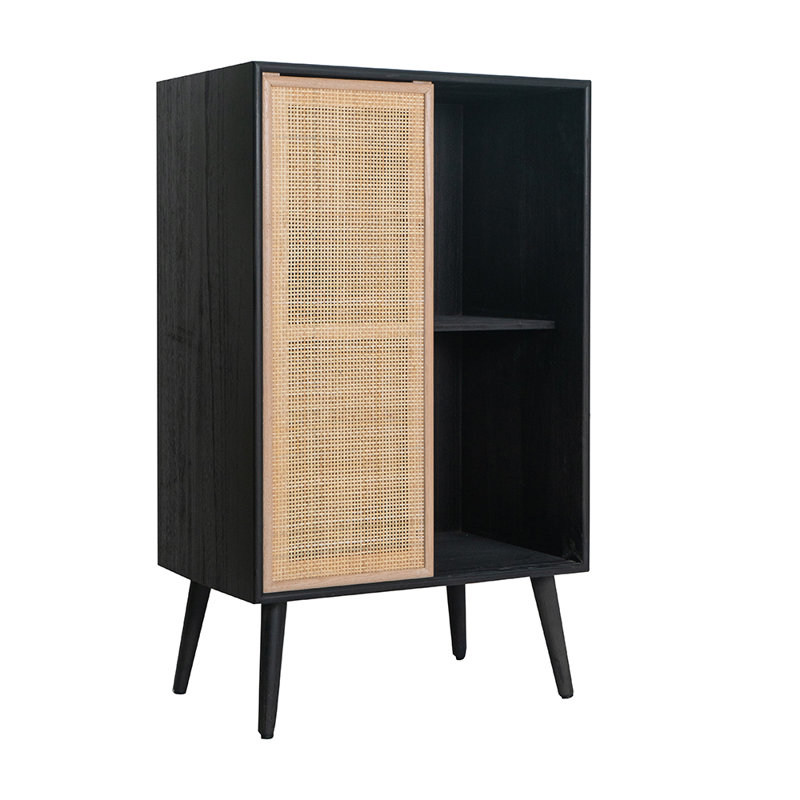 Sanni Accent Cabinet, Black/Natural
